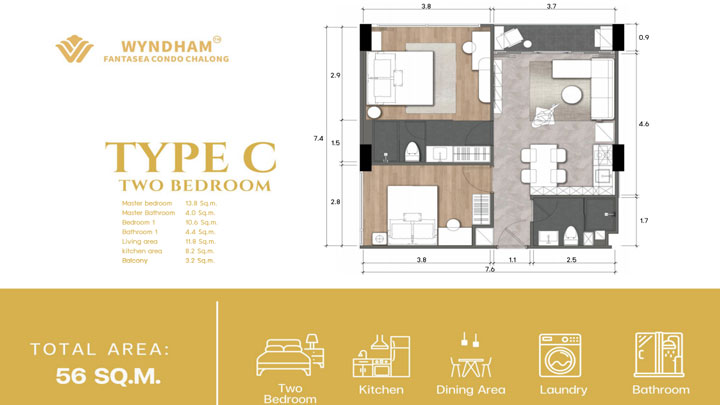 Апартаменты ТИП C (2 спальни)